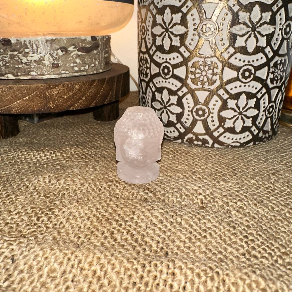 Elegant Rose Quartz Buddha Head